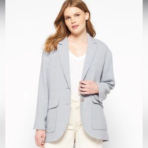 Madewell Oversized Cotton Linen Larsen Blazer in Windowpane Size S (fits like M)